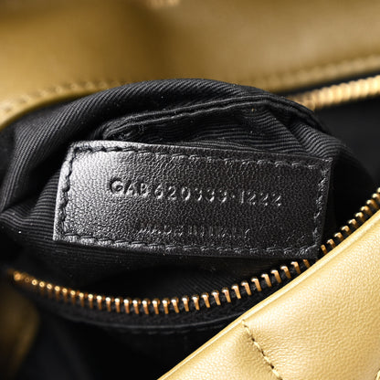 Saint Laurent Lambskin Quilted Toy Loulou Puffer Monogram Chain Satchel Hazel Green 7 of 11