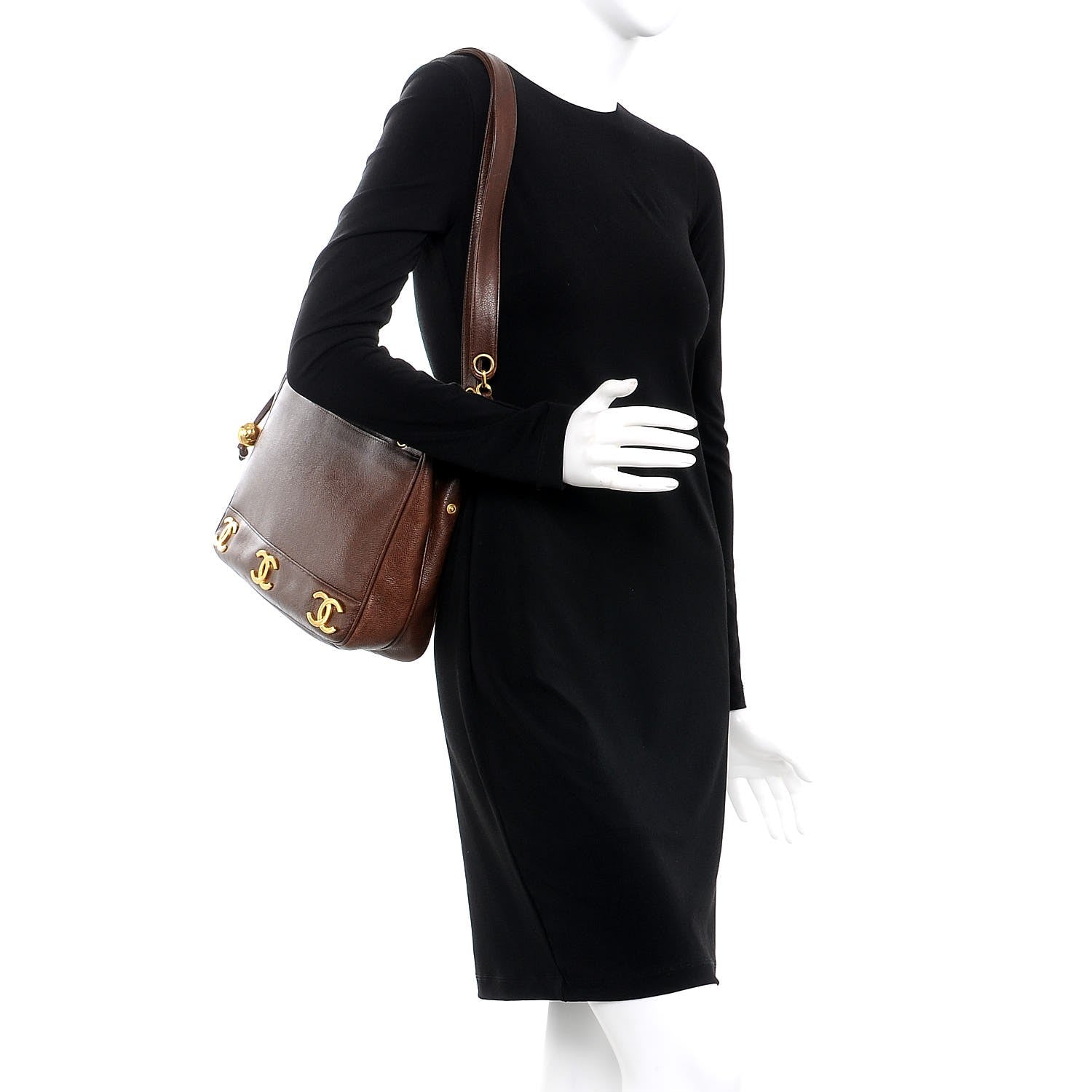 Chanel Caviar CC Shoulder Bag Brown 2 of 12