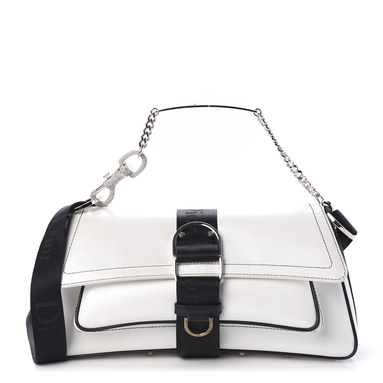 Christian Dior Coated Canvas Crystal Hardcore Bag White 1 of 10