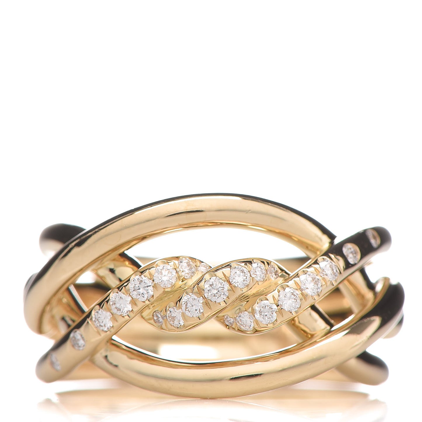 18K Yellow Gold Diamond 11.5mm Continuance Ring 53 6.5