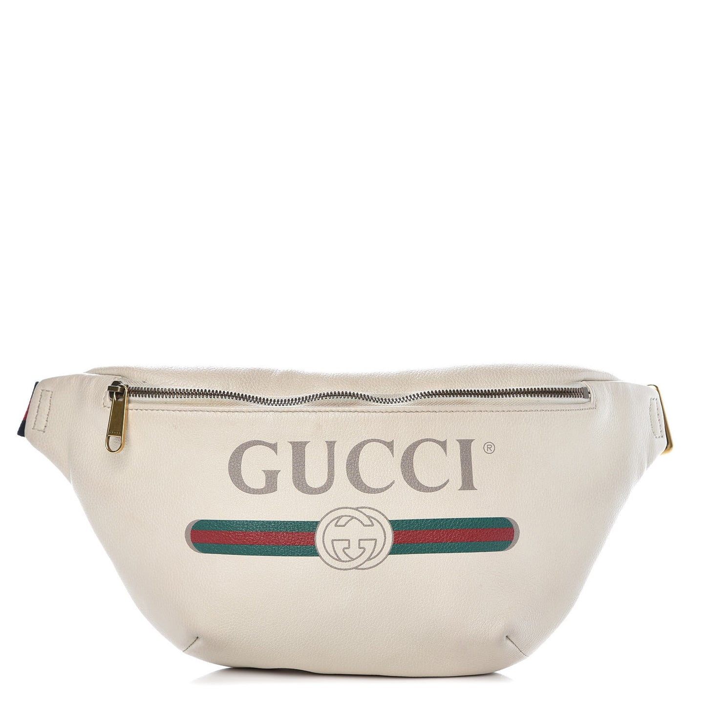 Grained Calfskin Logo Belt Bag White