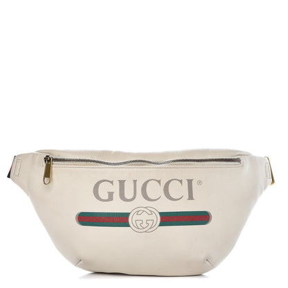 Gucci Grained Calfskin Logo Belt Bag White 1 of 16