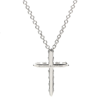Tiffany Platinum Diamond Mini Cross Pendant Necklace 4 of 5