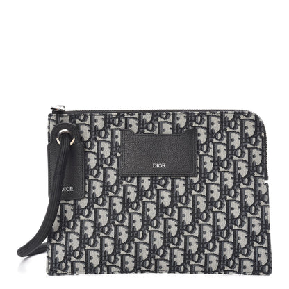 Christian Dior Oblique Pouch Clutch Blue 1 of 7