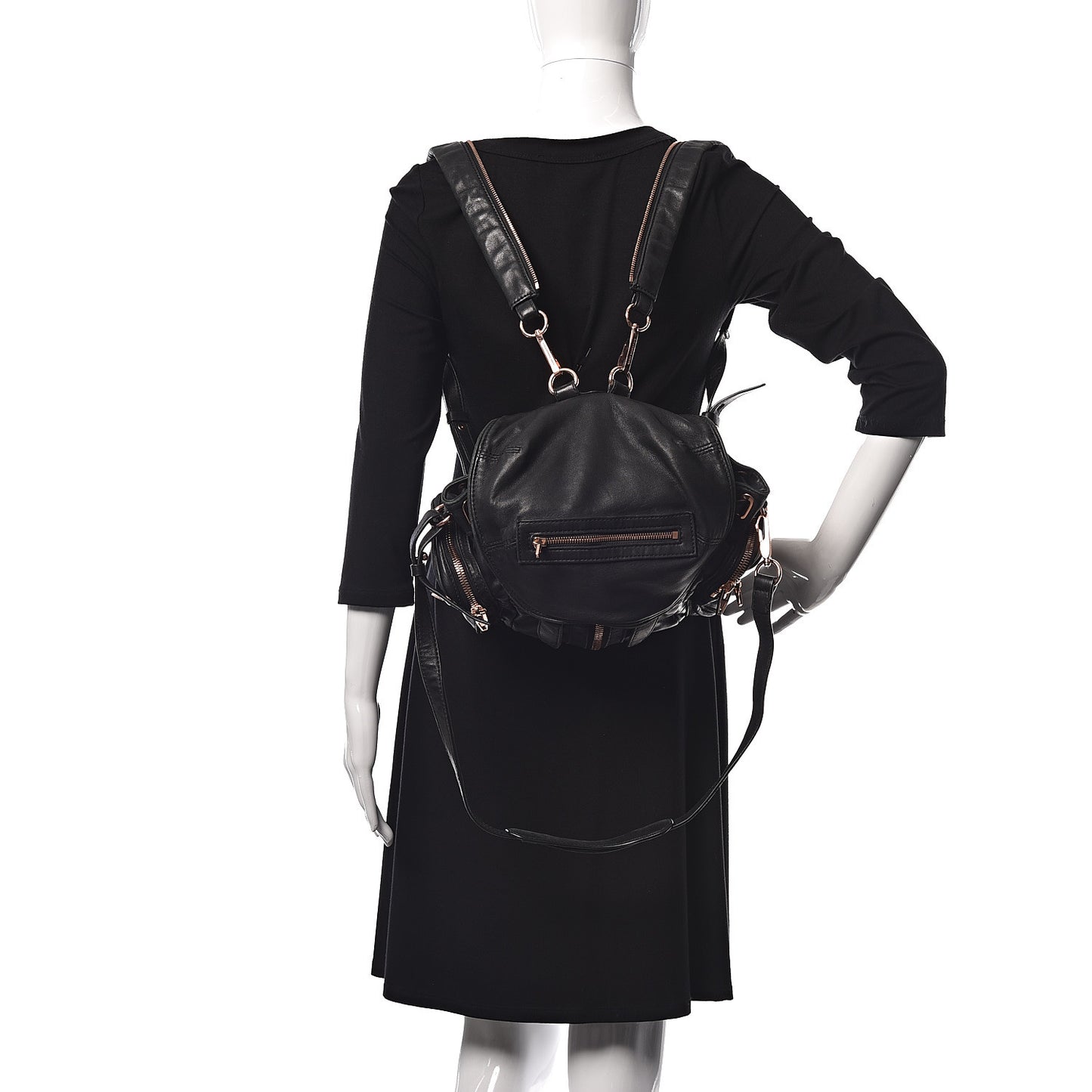 Lambskin Mini Marti Backpack Washed Black Rose Gold Hardware