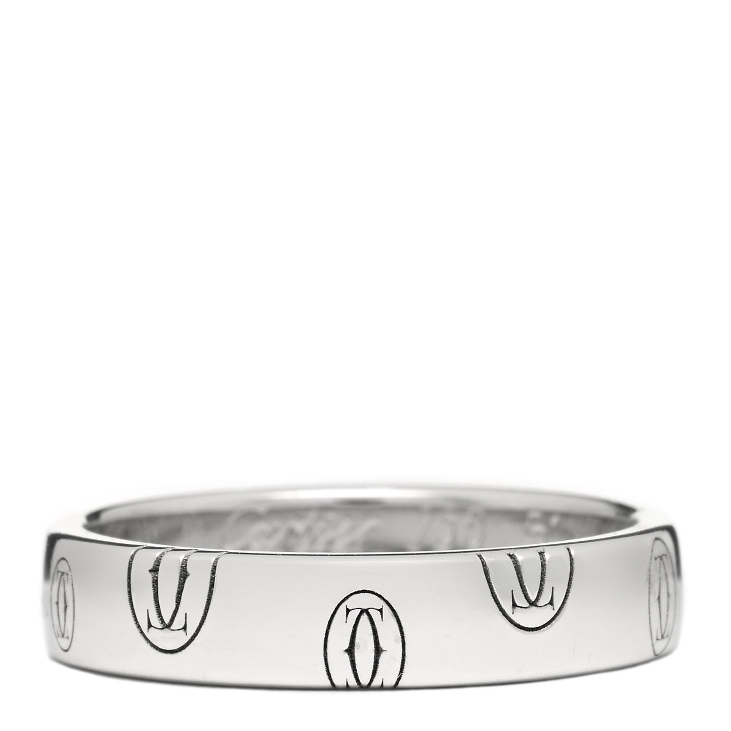 18K White Gold 4mm Happy Birthday Band Ring 51 5.75