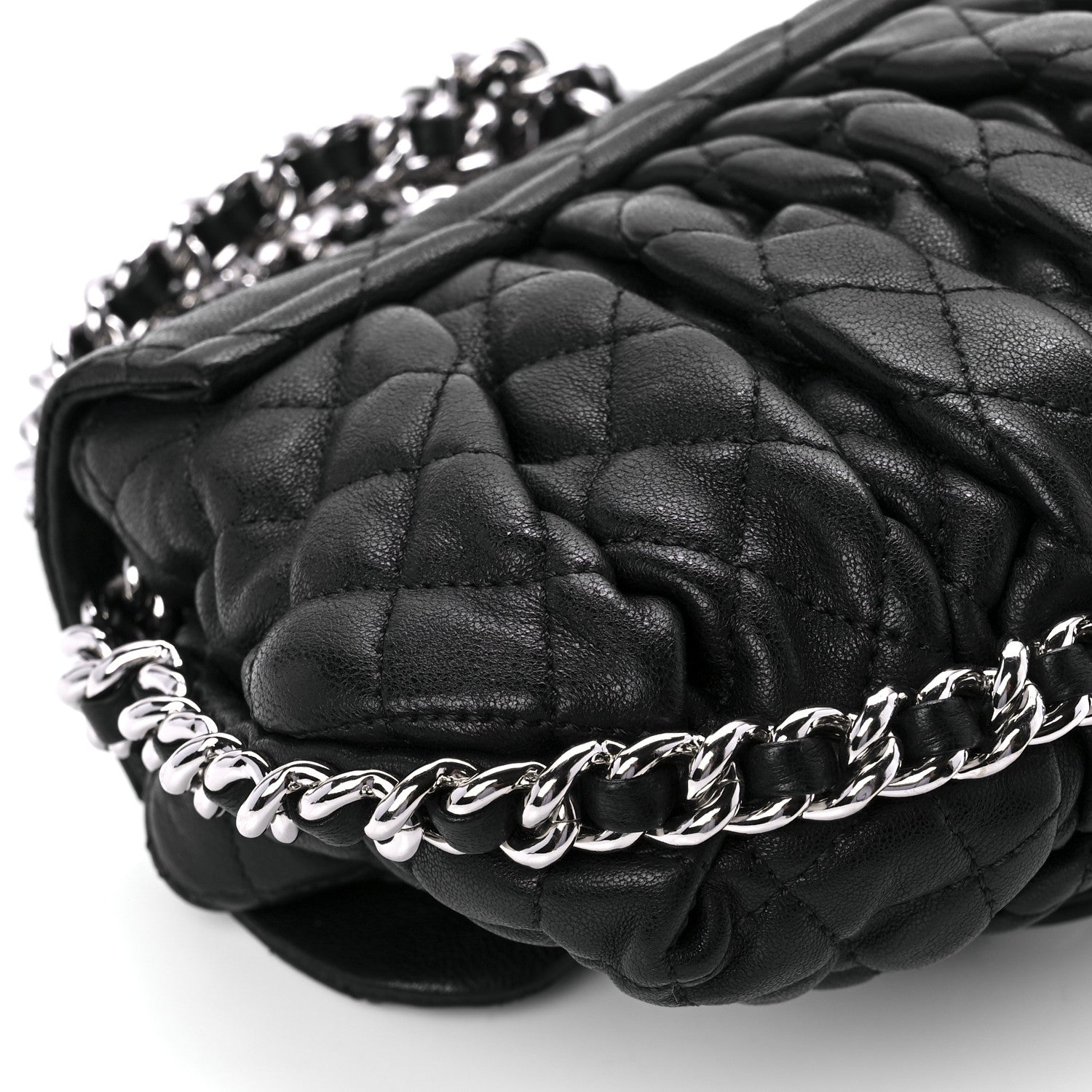 Chanel Washed Lambskin Quilted Mini Chain Around Flap Black 11 of 12