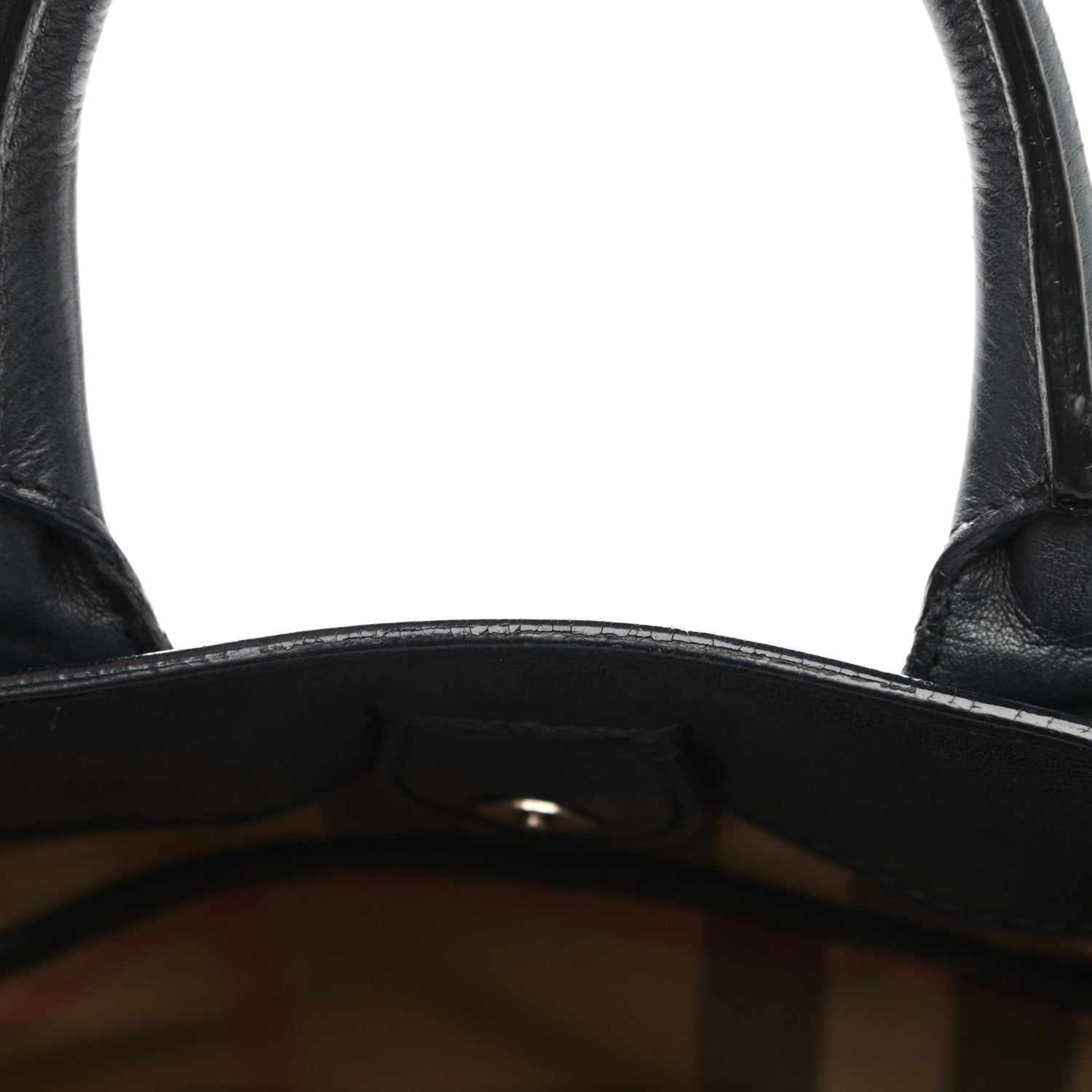 Burberry Calfskin House Check Small Banner Tote Black 15 of 20