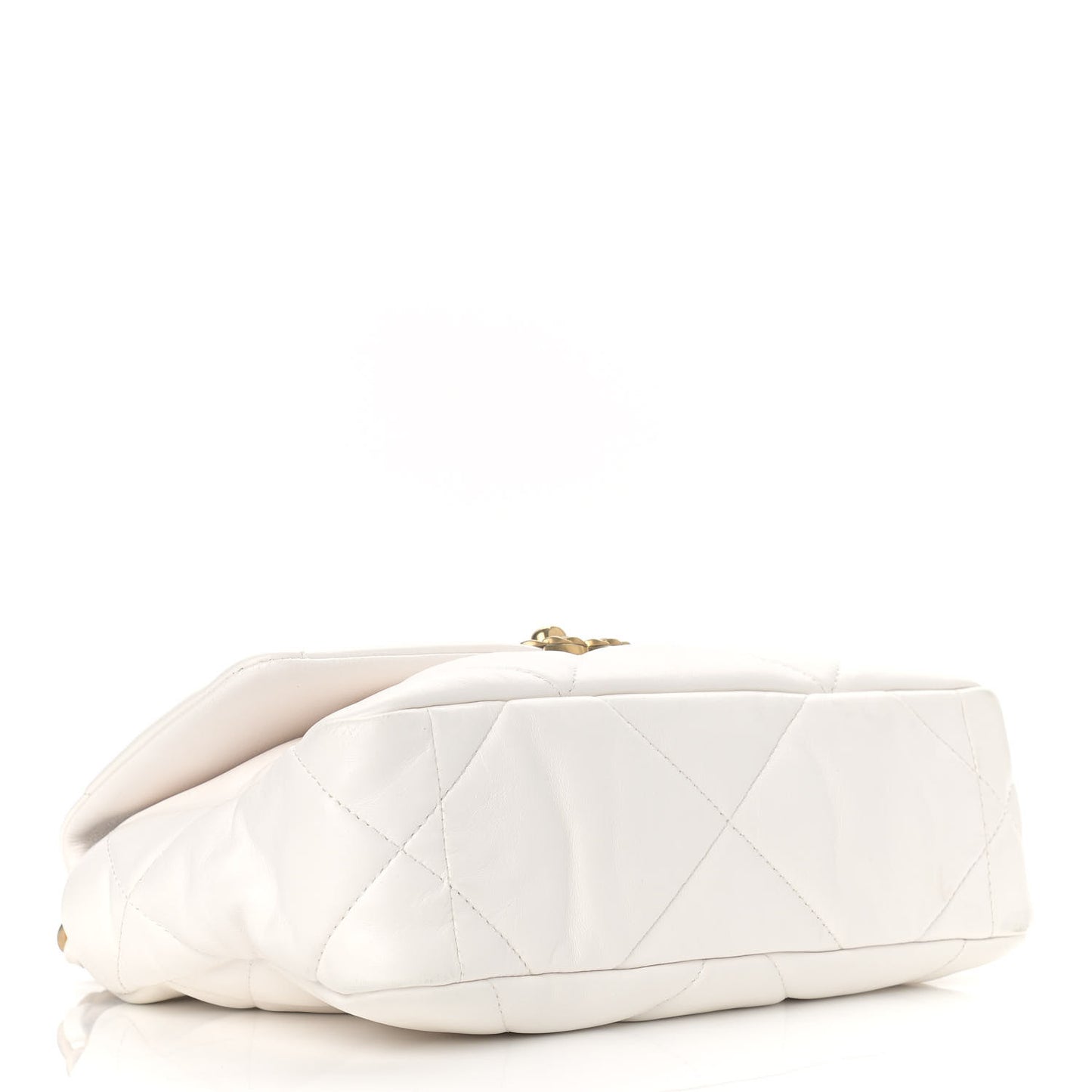 Goatskin Quilted Medium Chanel 19 Flap White