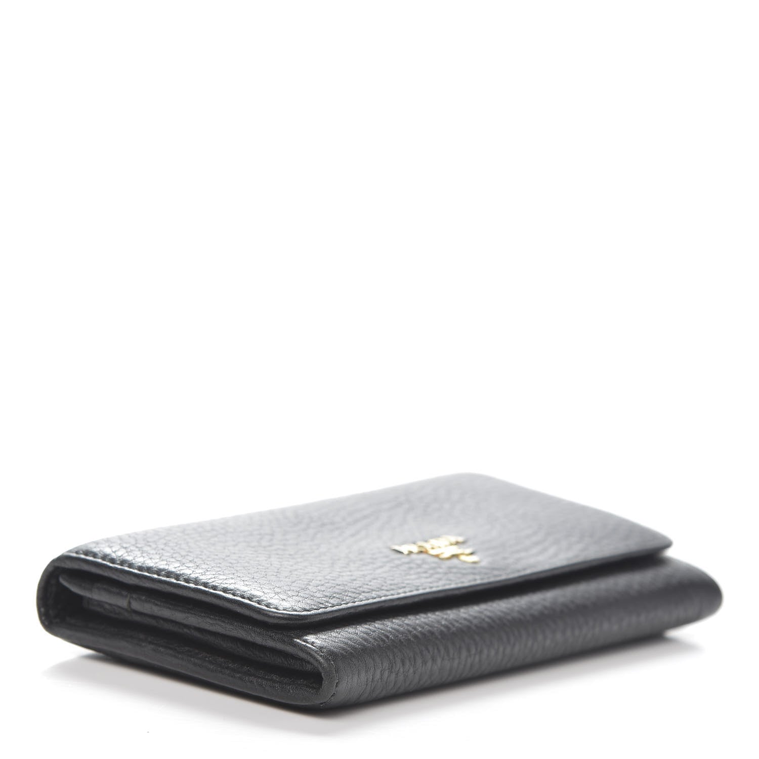 Prada Vitello Daino Continental Flap Wallet Black 4 of 6