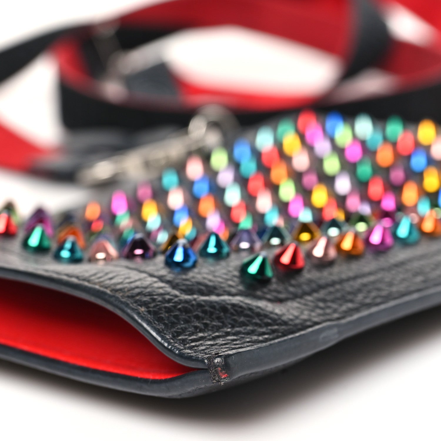 Christian Louboutin Calfskin Spikes Loubilab Crossbody Bag Black 9 of 11