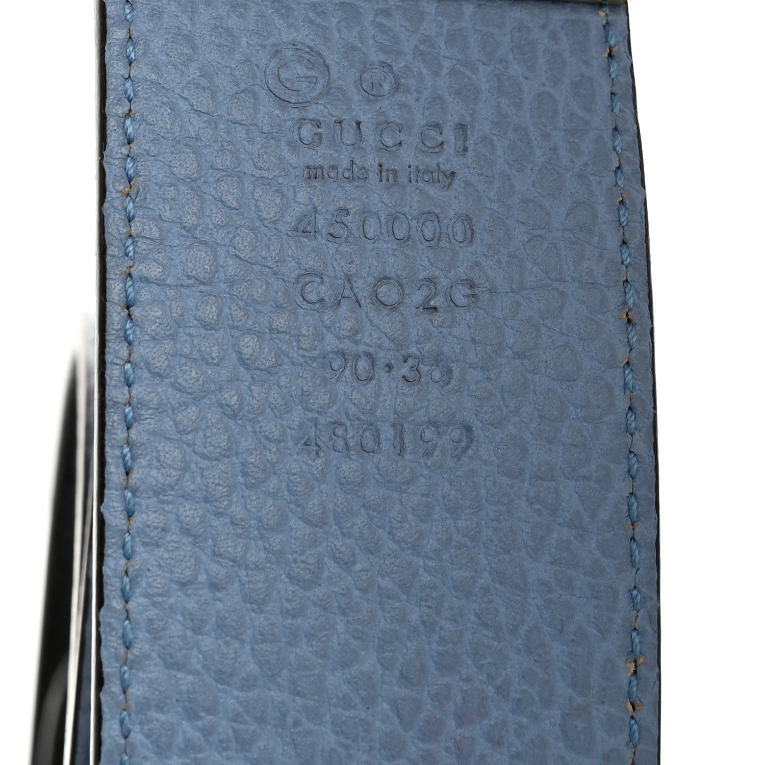Gucci Dollar Calfskin 1973 Reversible Belt 90 36 Black Mineral Blue 4 of 6