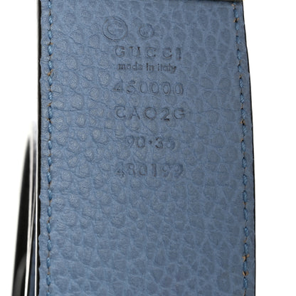 Gucci Dollar Calfskin 1973 Reversible Belt 90 36 Black Mineral Blue 4 of 6