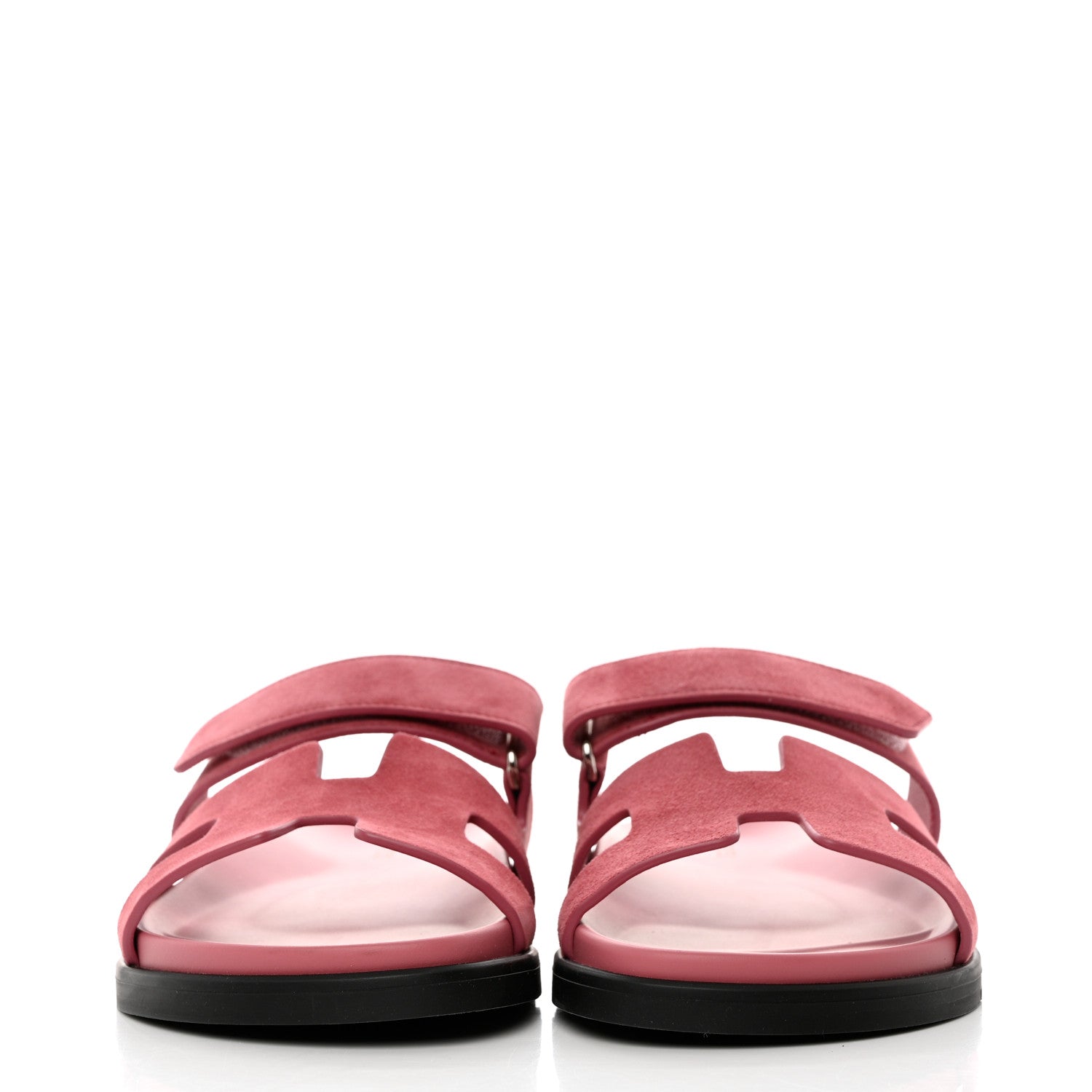 Hermes Suede Goatskin Womens Chypre Sandals 38 Rose Aphrodite 2 of 9