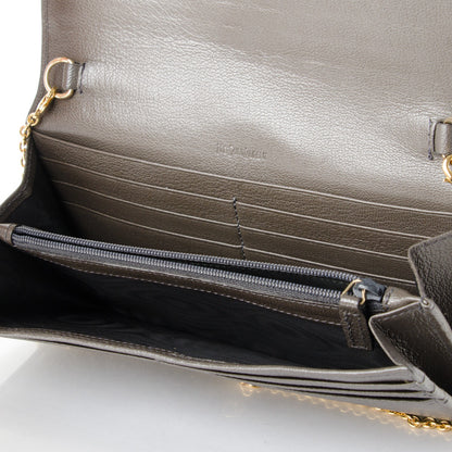 Saint Laurent Chevre Belle de Jour Chain Wallet Grey 6 of 8