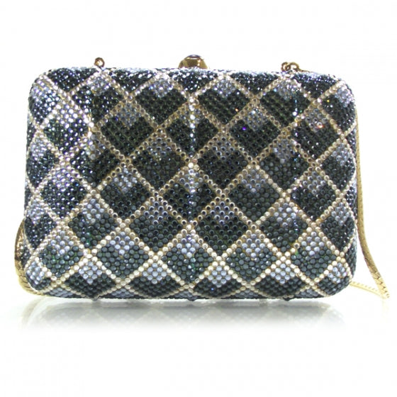 Judith Leiber Swarovski Crystal Minaudiere Clutch Blue 1 of 7