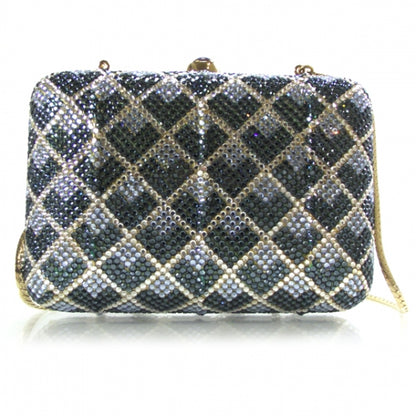 Judith Leiber Swarovski Crystal Minaudiere Clutch Blue 1 of 7