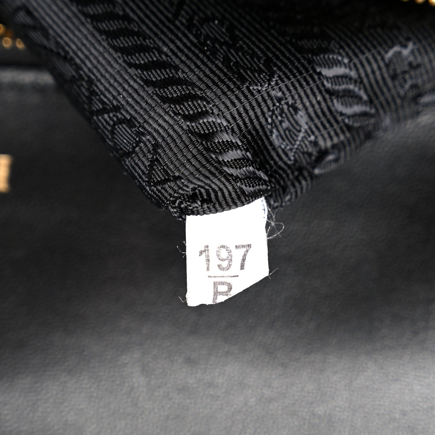 Prada Nappa Gaufre Medium Chain Flap Shoulder Bag Black 7 of 10