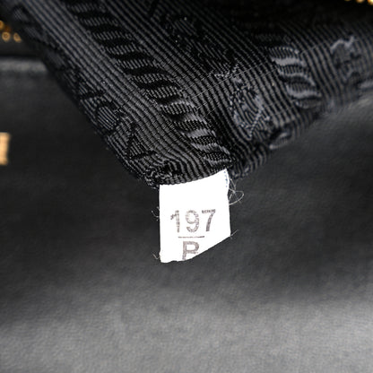 Prada Nappa Gaufre Medium Chain Flap Shoulder Bag Black 7 of 10