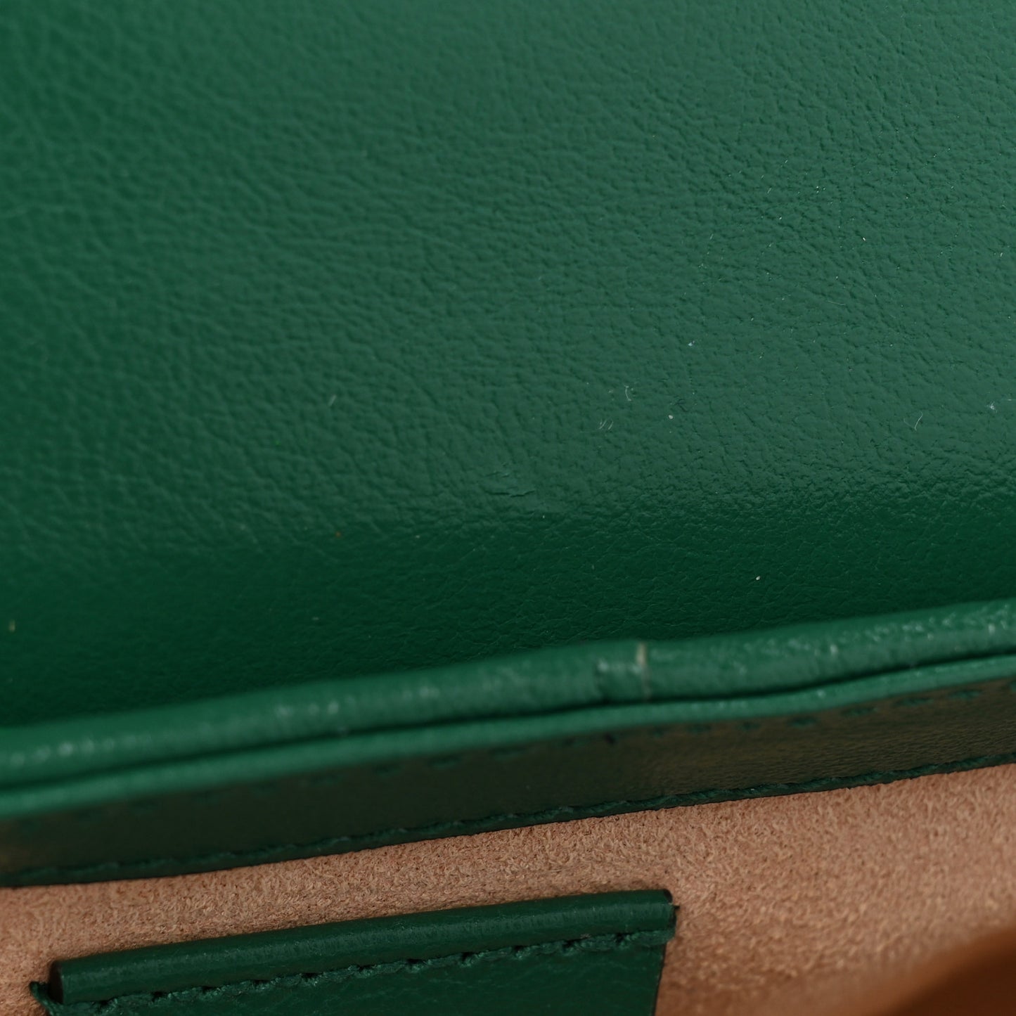 Azalea Calfskin Enamel Matelasse Diagonal Super Mini Torchon GG Marmont Shoulder Bag New Shamarock Emerald