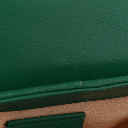 Gucci Azalea Calfskin Enamel Matelasse Diagonal Super Mini Torchon GG Marmont Shoulder Bag New Shamarock Emerald 9 of 9