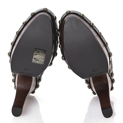 Saint Laurent Smooth Calfskin Camoy Clogs 35.5 Black 5 of 9