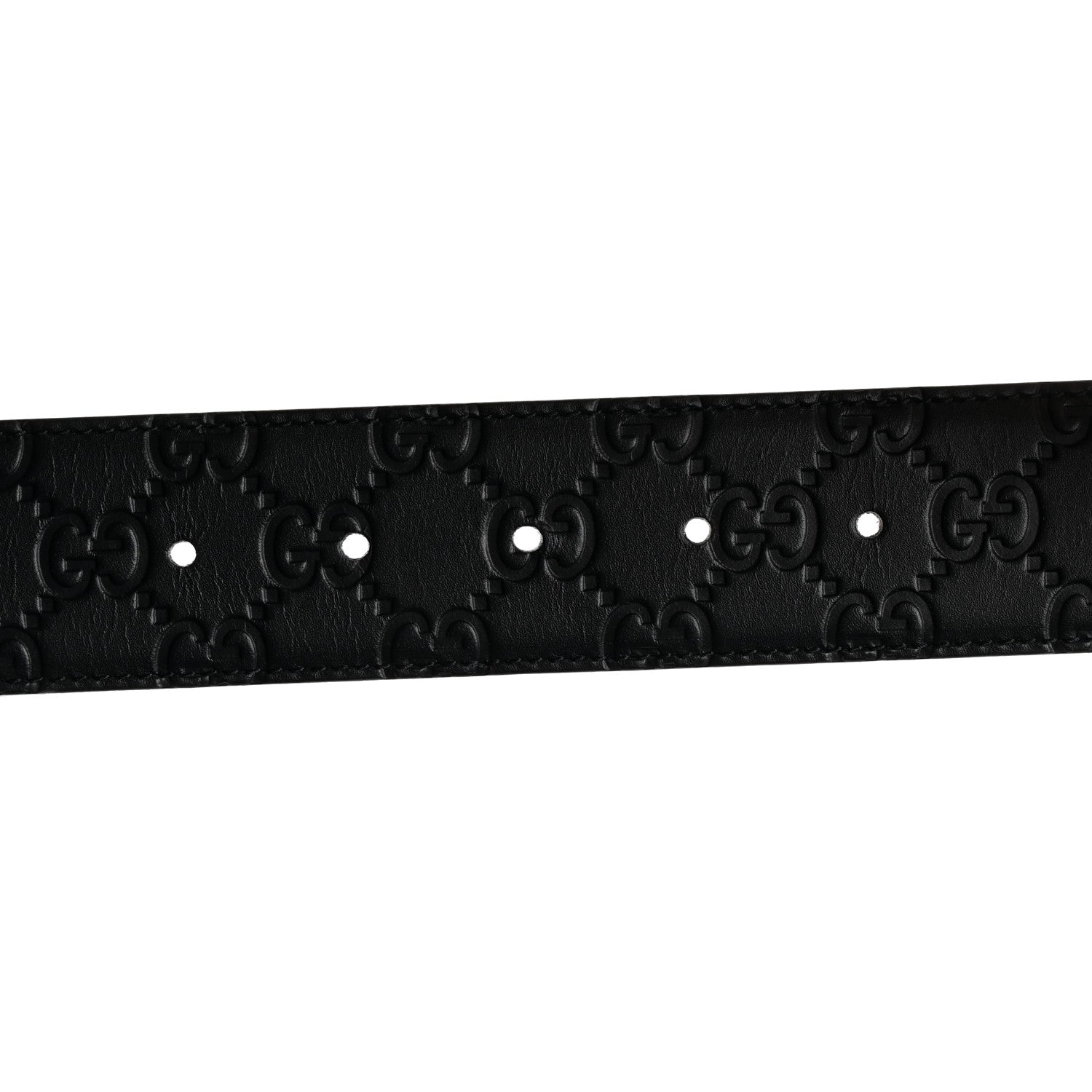 Gucci Guccissima Signature Interlocking G 40mm Belt 90 36 Black Navy 6 of 7
