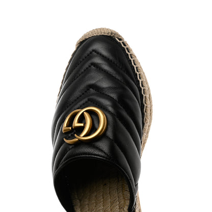 Gucci Nappa Matelasse GG Marmont Espadrille Slippers 36 Black 10 of 10