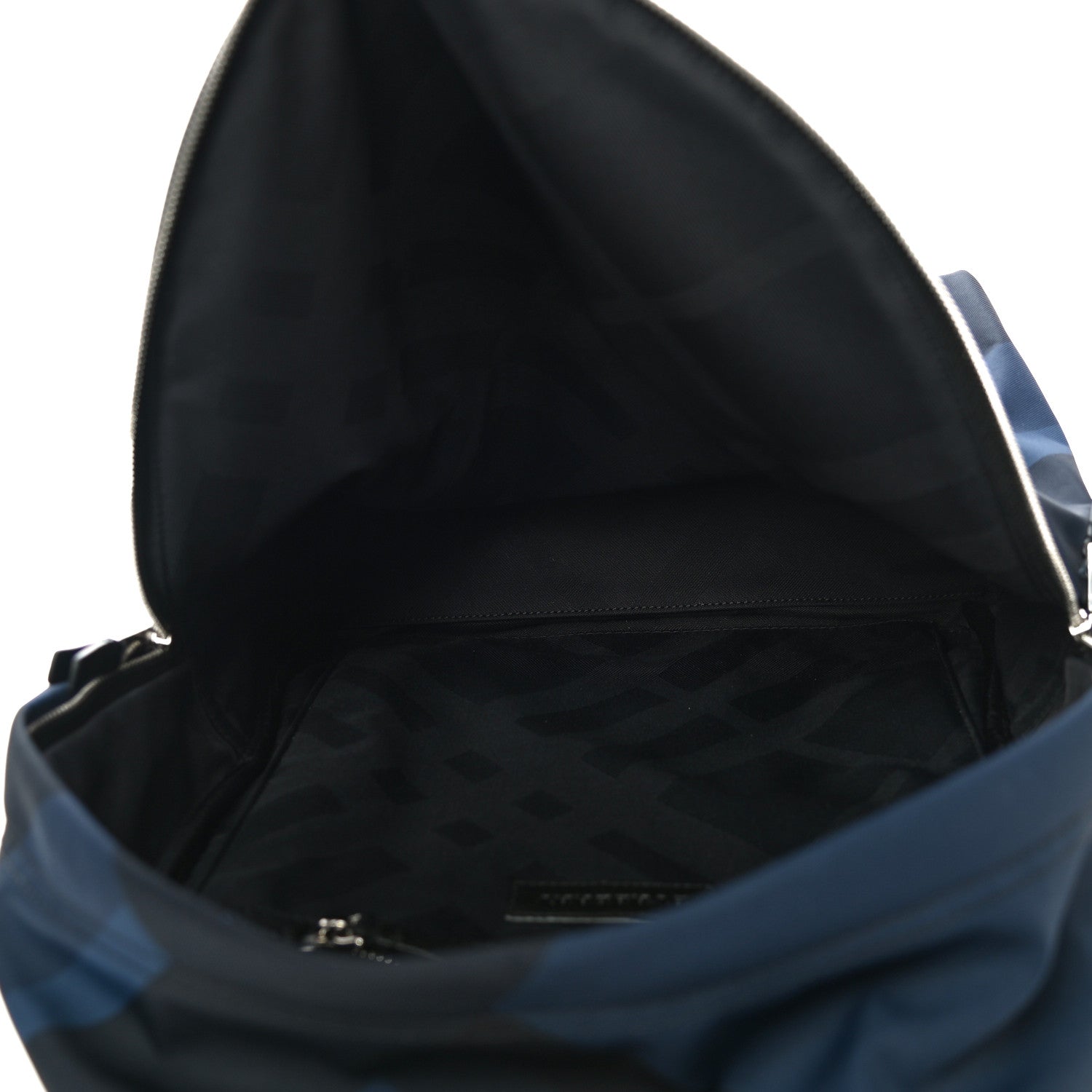 Burberry Nylon Check Print Abbeydale Simple Backpack Navy 4 of 8