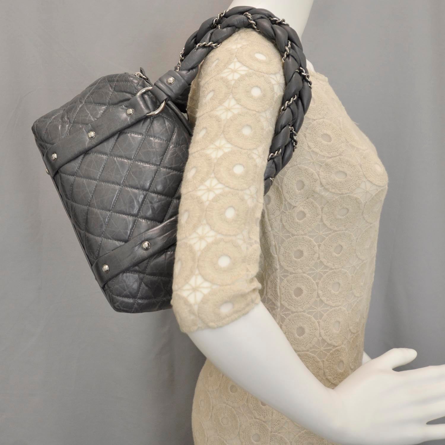 Chanel Ligne Lady Braid Small Tote Grey 2 of 11