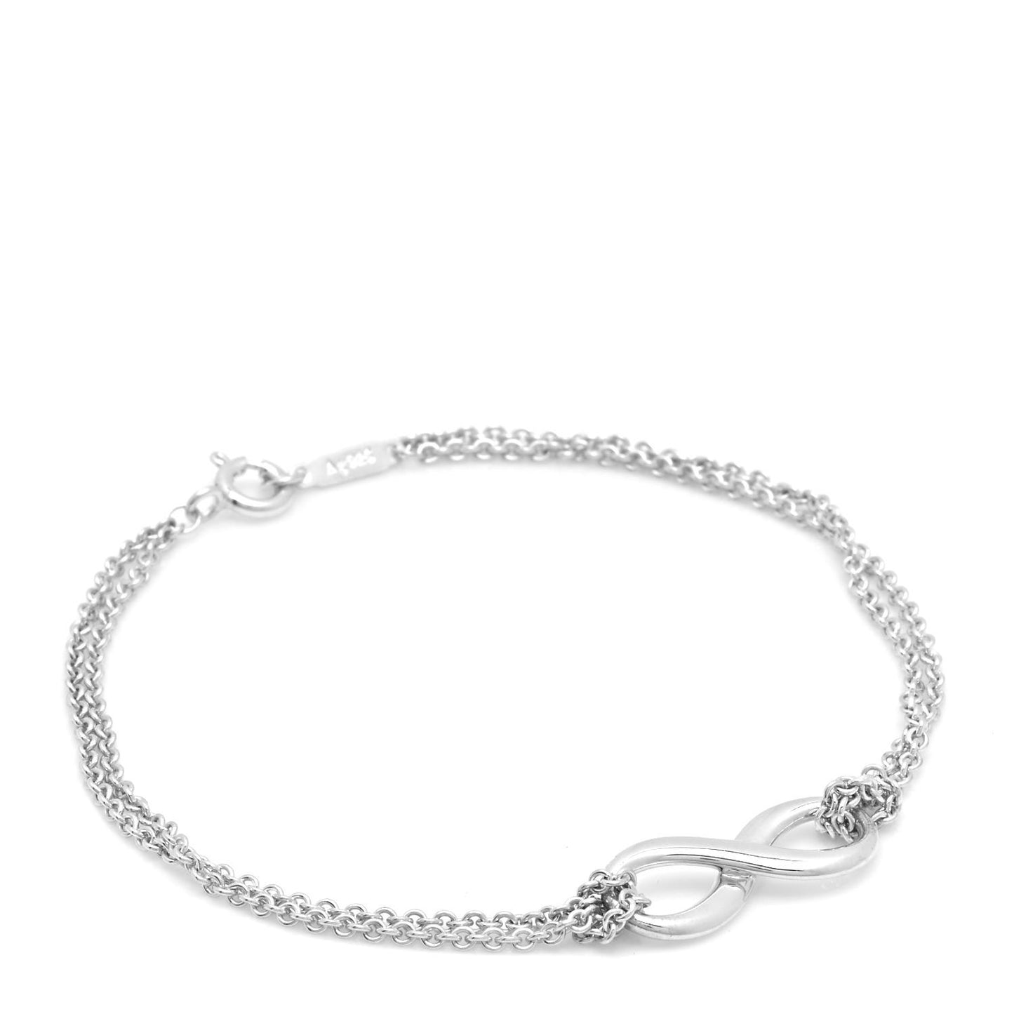 Sterling Silver Infinity Double Chain Bracelet
