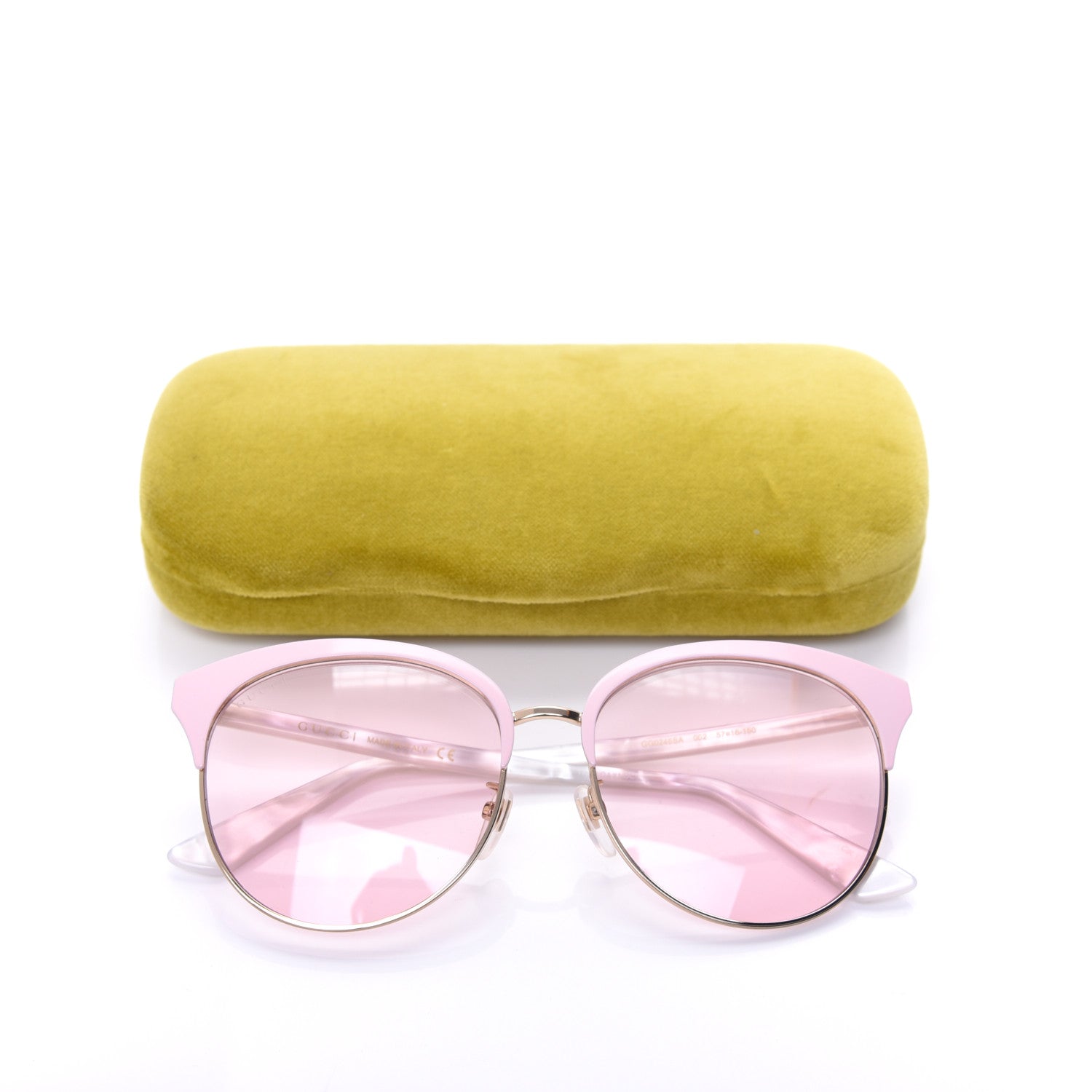 Gucci Round Metal GG0246SA Sunglasses Light Pink 8 of 8
