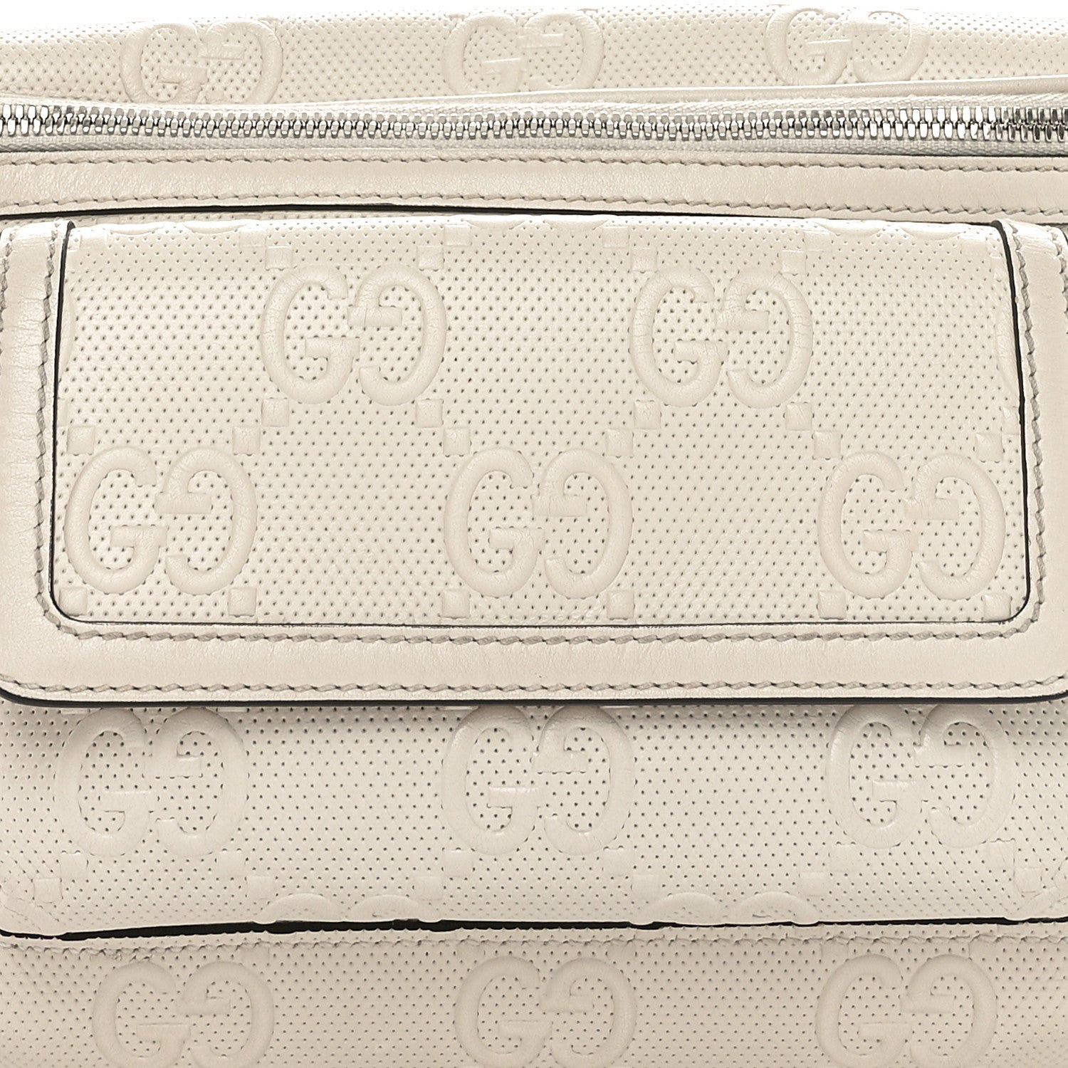 Gucci Calfskin GG Tennis Embossed Pocket Belt Bag Mystic White 8 of 11