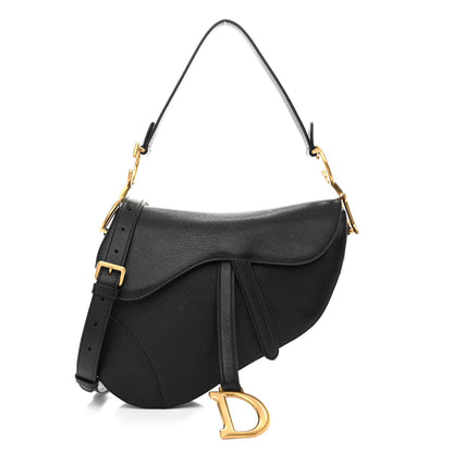 Christian Dior Shiny Goatskin Saddle Bag With Strap Black 1 of 10