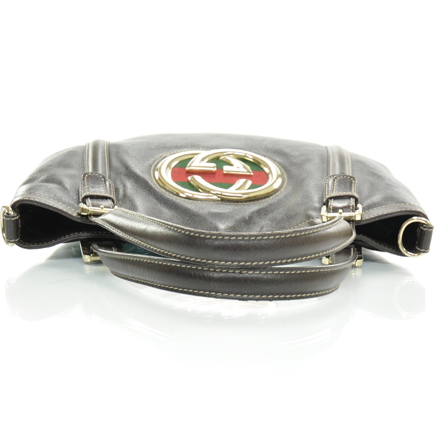 Gucci Leather Medium Britt Bag Dark Brown 6 of 11