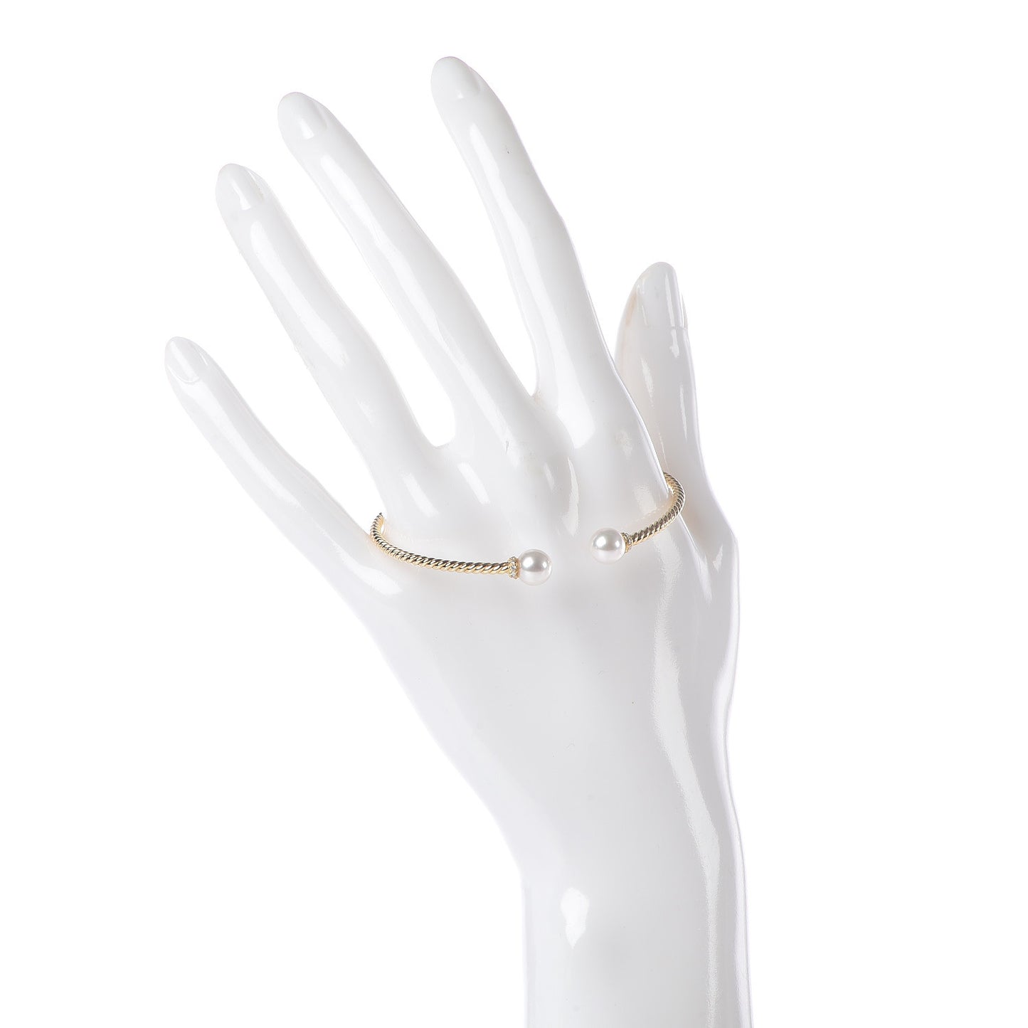 18K Yellow Gold Diamond Pearl 7mm Solari Bracelet