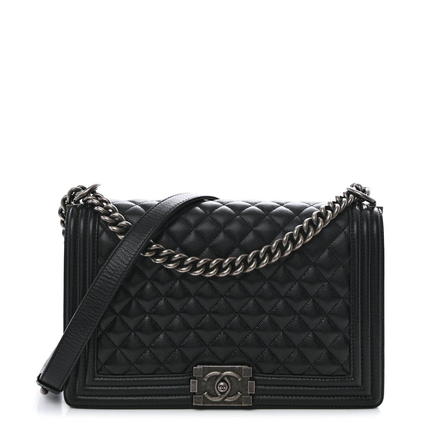 Caviar Quilted New Medium Boy Flap Black