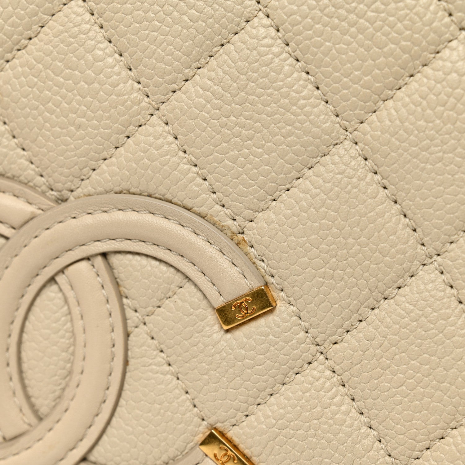 Chanel Caviar Quilted Medium CC Filigree Flap Beige 12 of 12