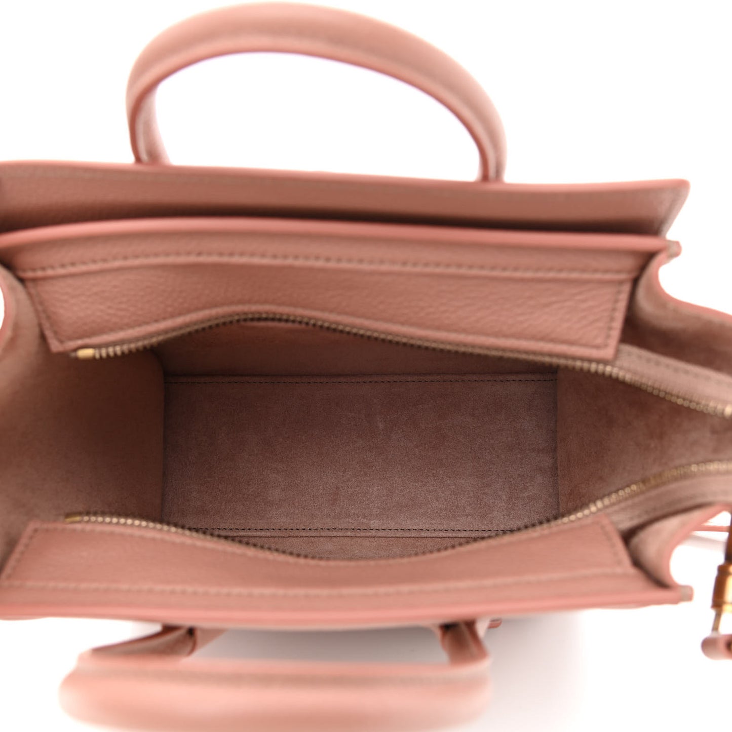 Drummed Calfskin Nano Luggage Antique Rose