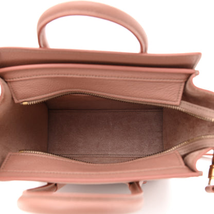 Celine Drummed Calfskin Nano Luggage Antique Rose 5 of 11