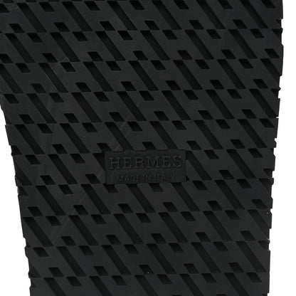 Hermes Calfskin Womens Chypre Sandals 37 Black 7 of 10