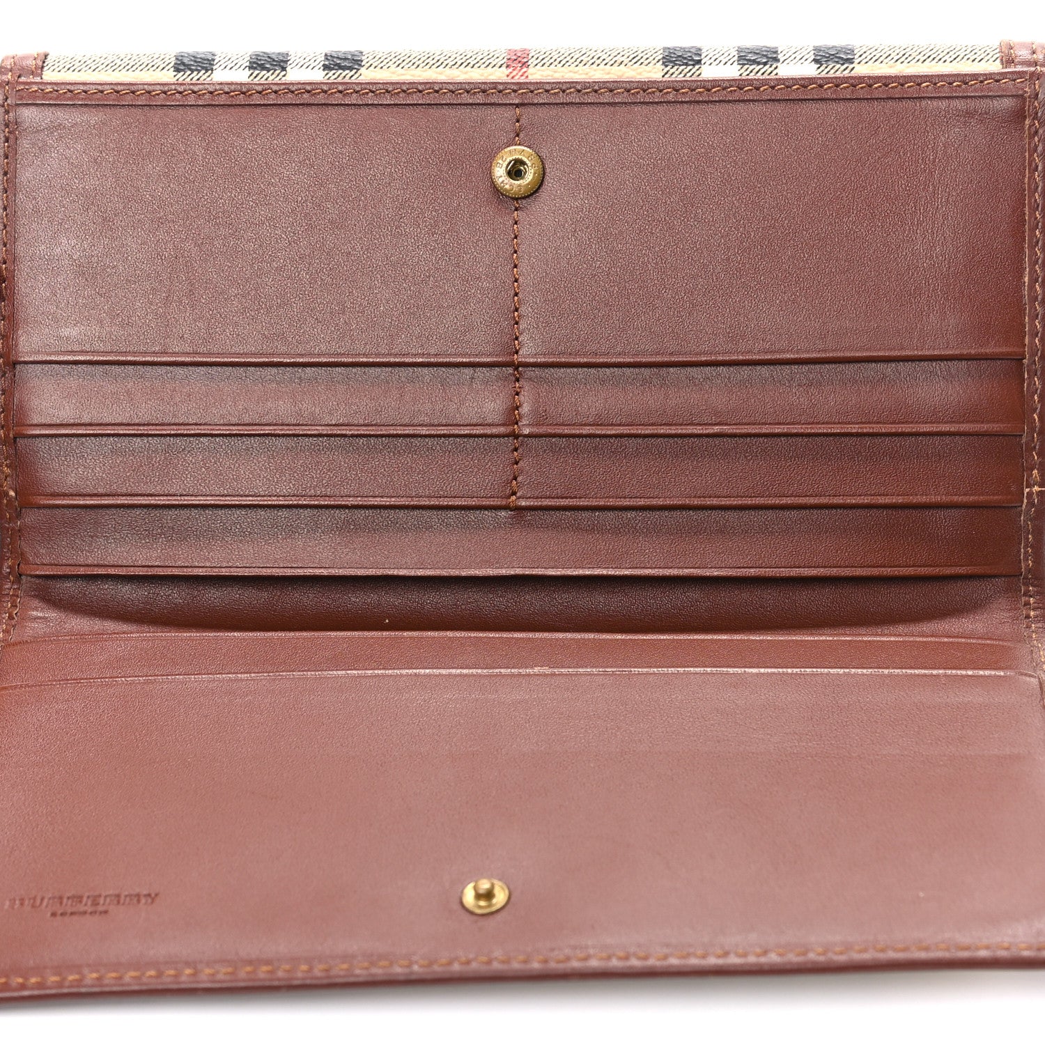 Burberry Haymarket Check Penrose Continental Wallet Tan 6 of 13