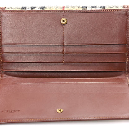 Burberry Haymarket Check Penrose Continental Wallet Tan 6 of 13