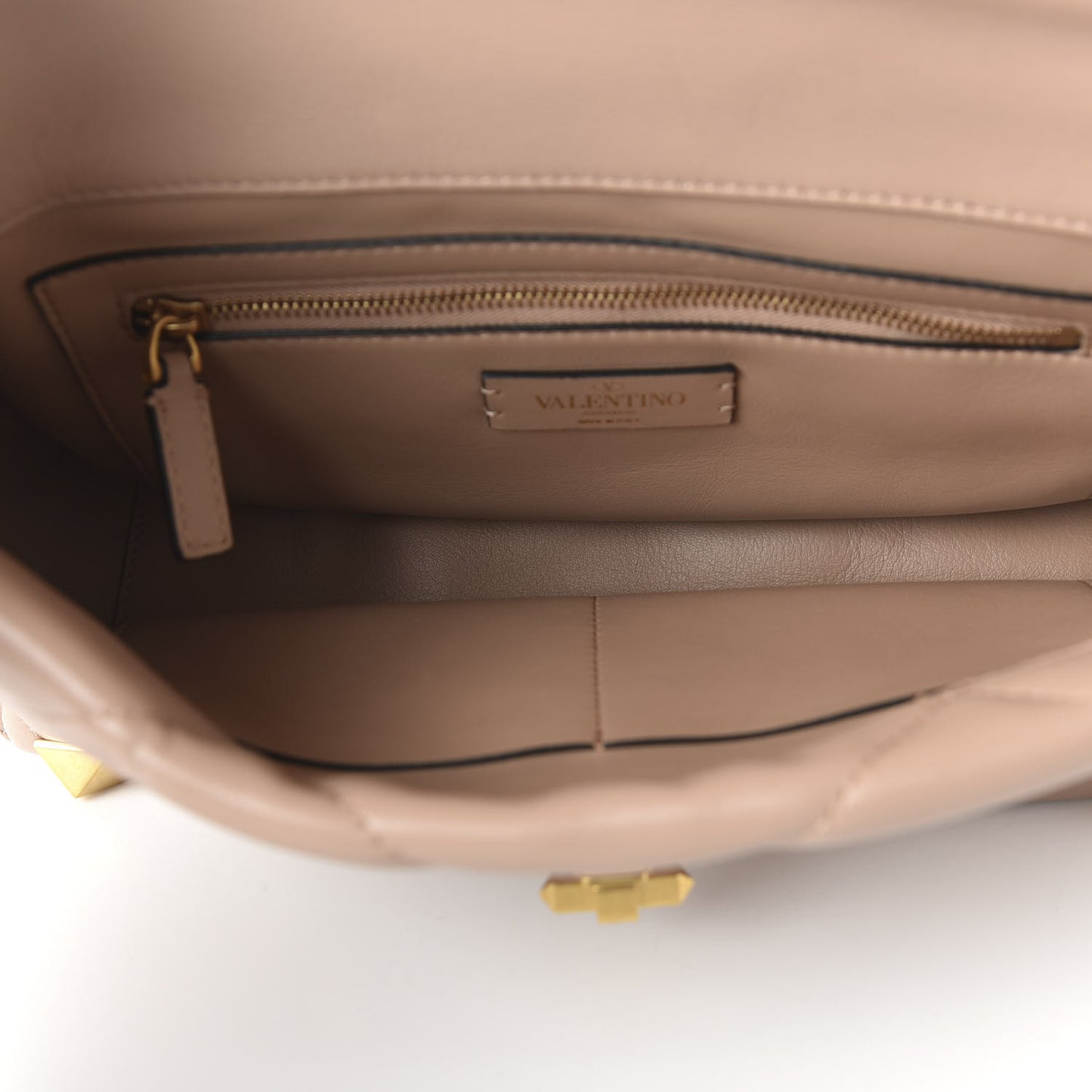 Nappa Large Roman Stud Shoulder Bag Rose Cannelle