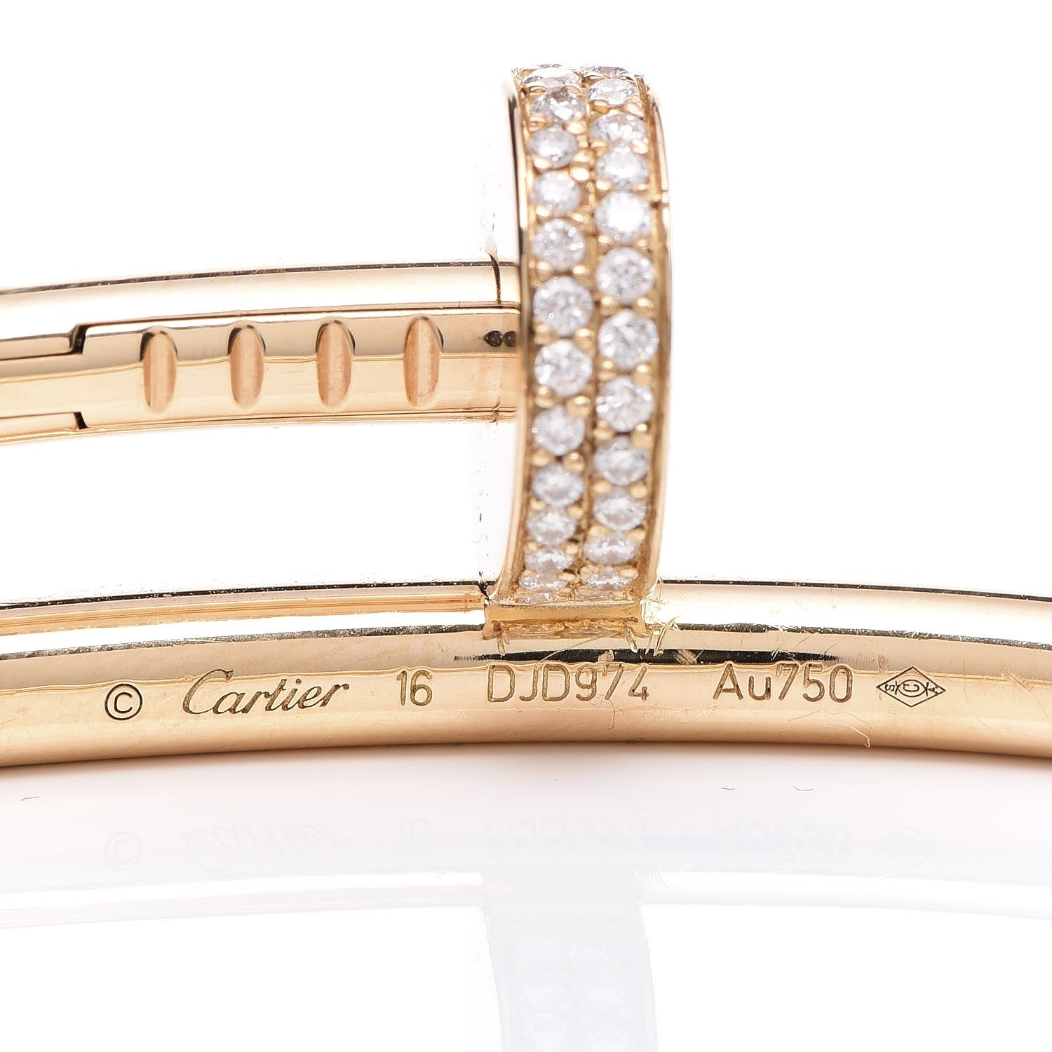 Cartier 18K Yellow Gold Diamond Juste Un Clou Paved Bracelet 16 8 of 9