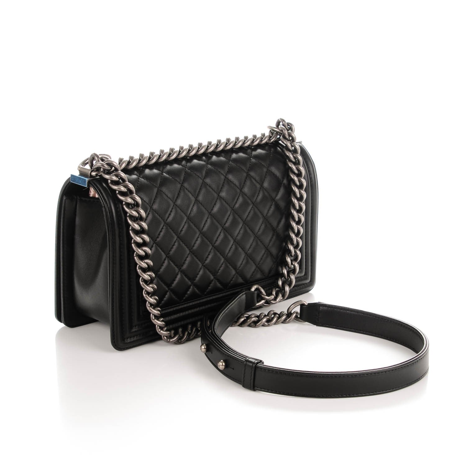 Chanel Lambskin Quilted Medium Boy Flap Black 3 of 7