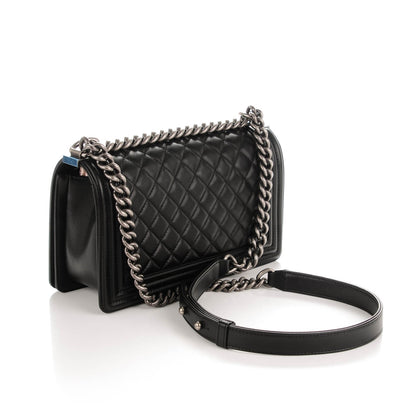 Chanel Lambskin Quilted Medium Boy Flap Black 3 of 7