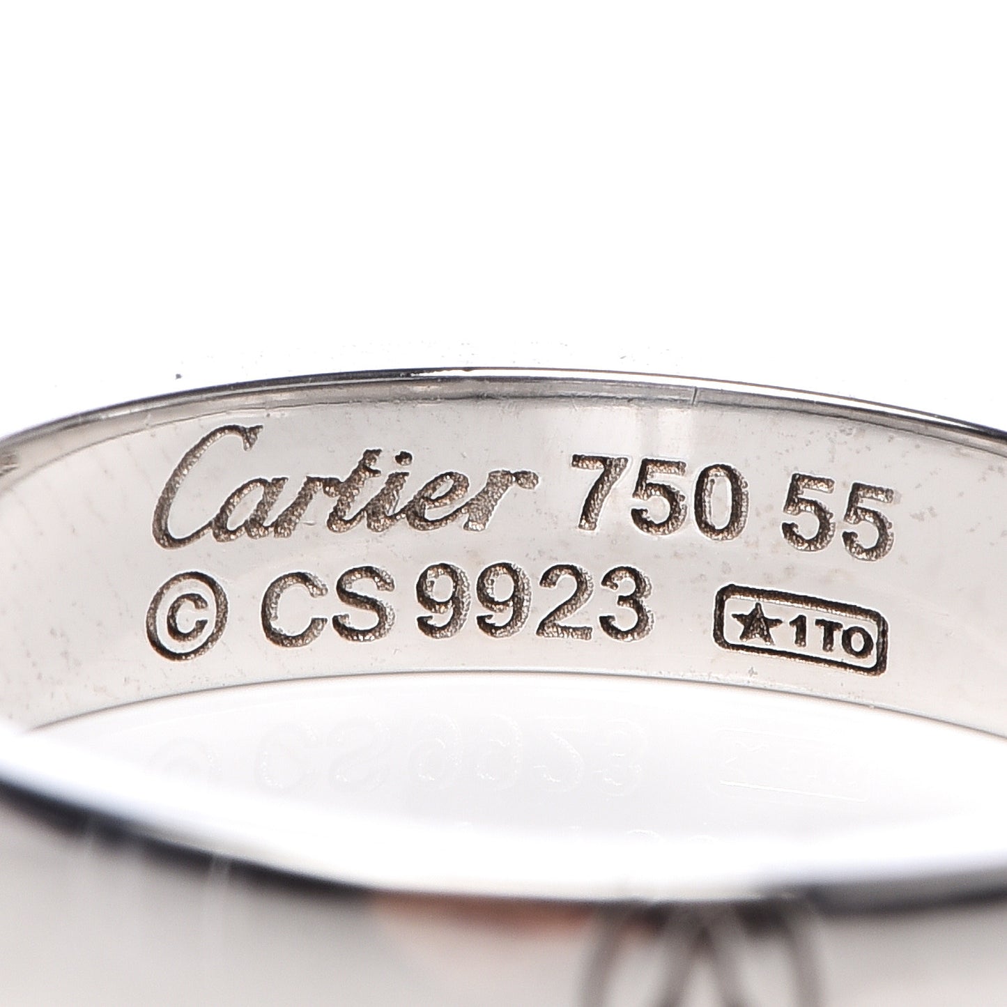 18K White Gold 4mm Happy Birthday Band Ring 55 7.25