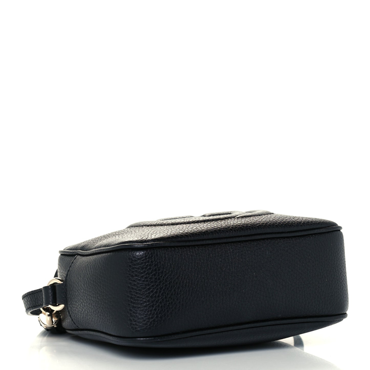 Pebbled Calfskin Small Soho Disco Bag Black
