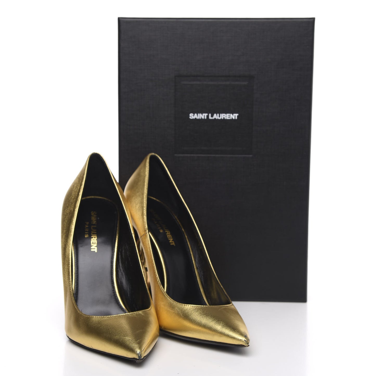 Calfskin Opyum 100 Pumps 39 Gold